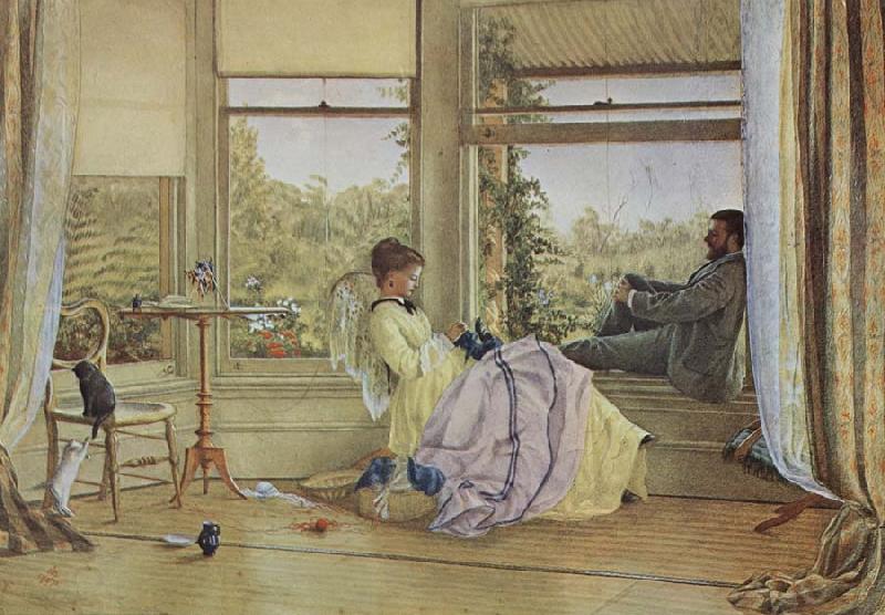 Emma Minnie Boyd Interior with figures,The Grange oil painting picture